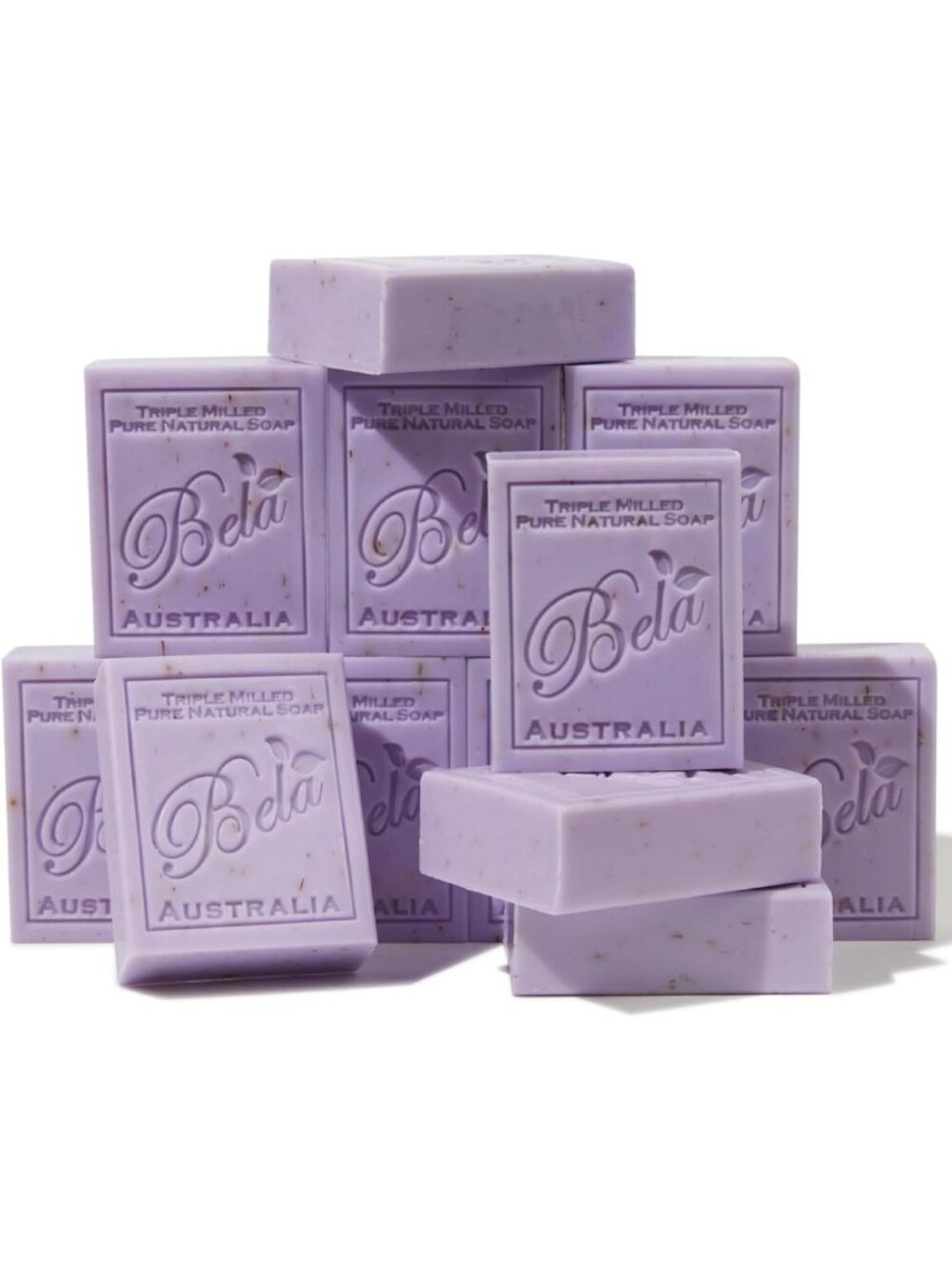 Lavender Triple Milled Soap Bars - 3.3 OZ, Pack of 12, Organic Shea Butter, Long